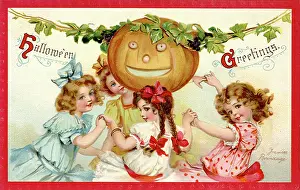 Pumpkin: Girls dancing around a Jack O Lantern