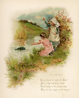 Retrieves: GIRLS AND DOG/STREAM