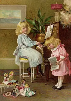 Accompanies: Girls give dolls a concert