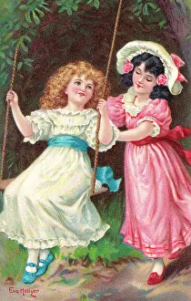 Hollyer: Girls with a garden swing
