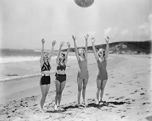 Liveliness: Girls having fun at the beach