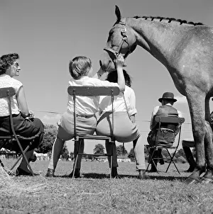 Gymkhana: Girls and horse