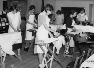 Ongar: Girls ironing