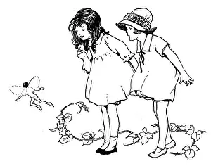 Sprite: Two girls looking at a fairy