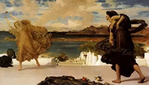 Folds: Girls Playing Catch, by Leighton