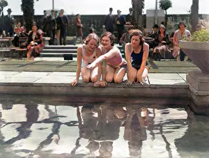Bycolourisedpic: GIRLS BY A POOL