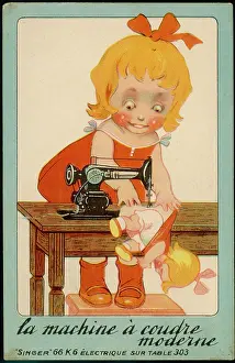 Sews: GIRLS SEWS DOLL/SINGER