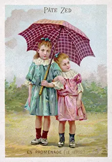 Brolly: TWO GIRLS SHARE BROLLY