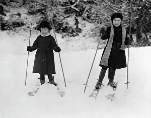 Cheshunt: Two girls skiing