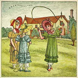Skip: Three girls with skipping ropes