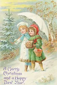 Stroll: Two girls out in the snow