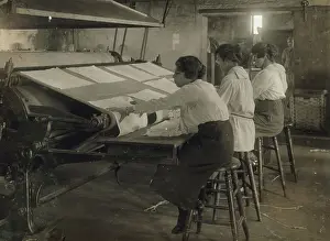 Continuation: Girls working at mangle in Bonanno Laundry, 12 Foster Wharf