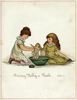 Pretend: Giving Dolly a bath