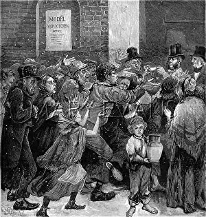 Counterbalanced: Giving out soup tickets at the Model soup kitchen