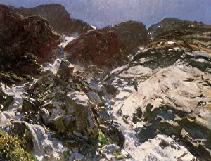 Streams: Glacier Streams, The Simplon, by Singer Sargent