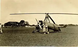 Cierva: Gladys Batchelor in front of Albert Batchelor's Cierva C30A