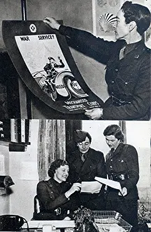 Calthrop: Gladys Calthrop with poster