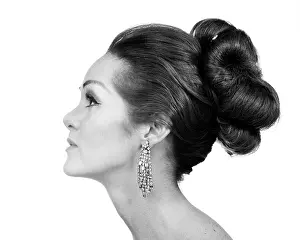 Rhinestone: Glamorous Brunette Woman in profile