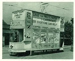 Housekeeping: Glasgow tram publicity campaign to save paper, WW2
