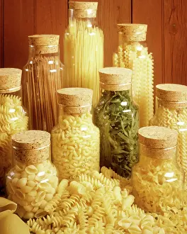 Macaroni: Glass Containers Full of Pasta