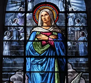 Nemours: Glass, Eglise Notre-Dame-de-l'Assomption, Chateau-Landon