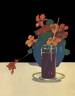 Tumbler: Glass of Punch, Flowers