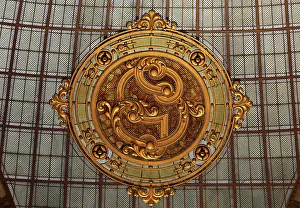Savey: Glazed medallion, Hall, Societe Generale, Paris, France