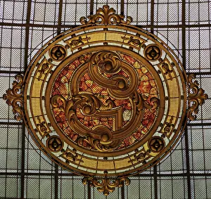 Savey: Glazed medallion, Hall, Societe Generale, Paris, France