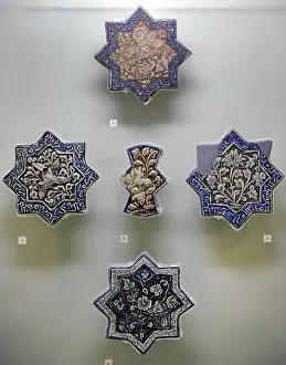 Glazed: Glazed octagonal tiles. 13th-14th centuries