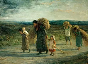 Sheaves: Gleaners ' children carring sheaves of corn