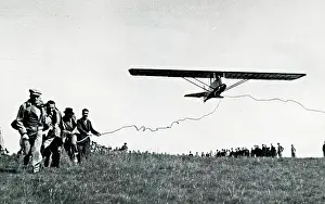 Glider: A glider catapulted into the air