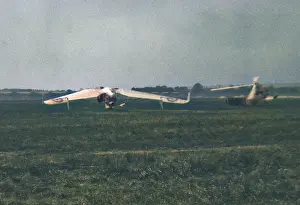 Gliders: Two gliders in a field, Pterodactyl IV and Cierva C.19