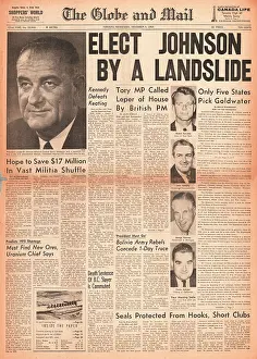 Banes: Globe & Mail (Toronto) Lyndon B Johnson elected president
