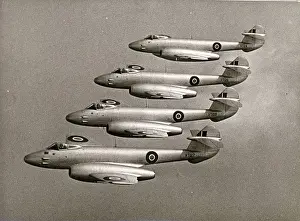 Horsham: Four Gloster Meteor F4s of 245 Squadron based at Horsham