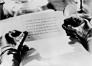 Gloved: The gloved hands of Bobby Baker's secretary, ?