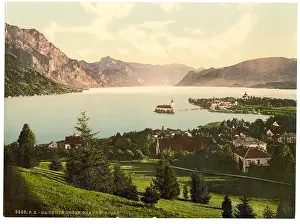 Traunkirchen: Gmunden, view towards Traunkirchen, Upper Austria, Austro-Hu