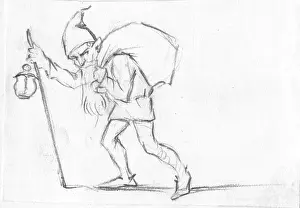 Dwarves: A gnome / dwarf with a sack and lantern