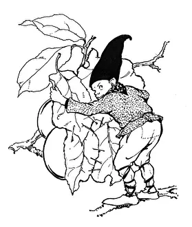 Sprites: Gnome guarding plums