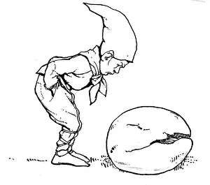 Faerie: Gnome looking at plum