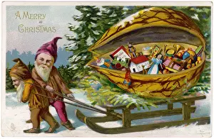 Kindly: Gnomes deliver Christmas presents in a nutshell