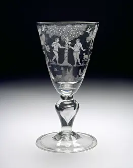 Baluster: Goblet of baluster form, with Adam and Eve