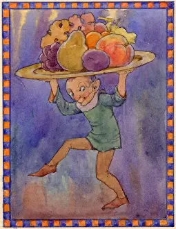 Goblin: A goblin carrying plate of fruit