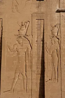 Edfu: God Horus and goddess Hathor. Edfu. Egypt
