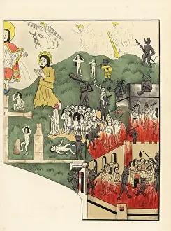 Damnation: God on Judgment Day sending sinners to hell