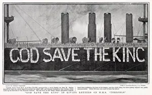 Coronations: God Save the King in living letters on HMS Terrible