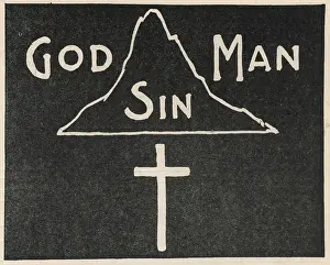 Typeface: God, Sin, Man - text and graphic