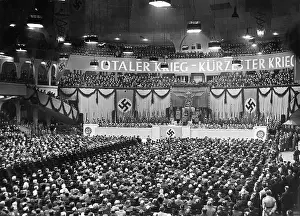 Reinforced: Goebbels gives speech in Berlin, Germany, WW2