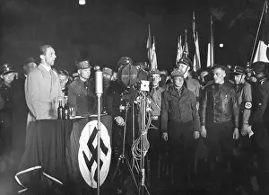 Initiated: Goebbels during the public book burning in Berlin, 1933