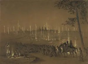 Campfires: GOING INTO BIVOUAC AT NIGHT, by Edwin Forbes