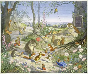 Hedgehogs: Going to School - hedgehogs, rabbits, owls, etc